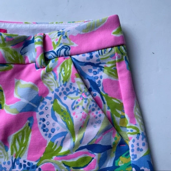 Lilly Pulitzer Callahan Knit Short 5” Casual Stretch Multicolor Pink Size 00 - Picture 7 of 8